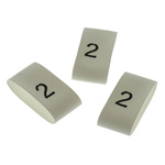 TE Connectivity Heat Shrink Cable Markers, White, Pre-printed "2", 4 → 12mm Cable