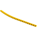 HellermannTyton Helagrip Slide On Cable Markers, Black on Yellow, Pre-printed "4", 1 → 3mm Cable