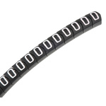 HellermannTyton Helagrip Slide On Cable Markers, White on Black, Pre-printed "0", 2 → 5mm Cable, for Cables &