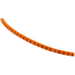 HellermannTyton Helagrip Slide On Cable Markers, Black on Orange, Pre-printed "3", 2 → 5mm Cable