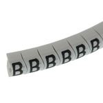 HellermannTyton Helagrip Slide On Cable Markers, Black on White, Pre-printed "B", 2 → 5mm Cable