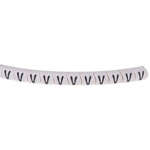 HellermannTyton Helagrip Slide On Cable Marker, Black on White, Pre-printed "V", 1 → 3mm Cable