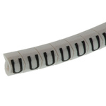 HellermannTyton Helagrip Slide On Cable Marker, Black on White, Pre-printed "U", 2 → 5mm Cable