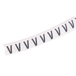HellermannTyton Helagrip Slide On Cable Marker, Black on White, Pre-printed "V", 2 → 5mm Cable