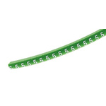 HellermannTyton Helagrip Slide On Cable Markers, White on Green, Pre-printed "5", 2 → 5mm Cable