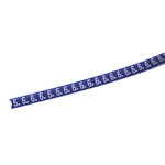 HellermannTyton Helagrip Slide On Cable Markers, White on Blue, Pre-printed "6", 2 → 5mm Cable