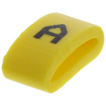 HellermannTyton Ovalgrip Slide On Cable Markers, Black on Yellow, Pre-printed "A", 2.5 → 6mm Cable