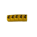 RS PRO Slide On Cable Marker, Black on Yellow, Pre-printed "4", 3 → 4.2mm Cable