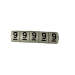 RS PRO Slide On Cable Marker, Black on White, Pre-printed "9", 3 → 4.2mm Cable