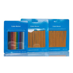RS PRO Clip On Cable Markers, Black, Brown, Green, Grey, Orange, Red, Violet, White, Yellow, Pre-printed "0, 1, 2, 3,