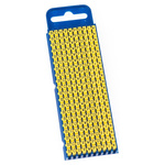 HellermannTyton WIC2 Snap On Cable Markers, Yellow, Pre-printed "B; C; D; F; I; M; P; U; V; W", 2.8 → 3.8 Cable