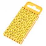 HellermannTyton WIC3 Snap On Cable Markers, Yellow, Pre-printed "-; +; A; E; Earth; L; N; R; S; T", 4.3 → 5.3
