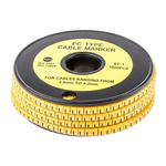RS PRO Slide On Cable Markers, Black on Yellow, Pre-printed "L", 3 → 4.2mm Cable