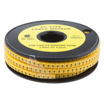RS PRO Slide On Cable Markers, Black on Yellow, Pre-printed "Earth", 3 → 4.2mm Cable