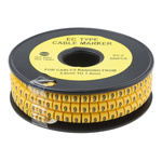 RS PRO Slide On Cable Markers, Black on Yellow, Pre-printed "9", 3.6 → 7.4mm Cable