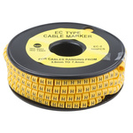 RS PRO Slide On Cable Markers, Black on Yellow, Pre-printed "H", 3.6 → 7.4mm Cable