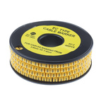 RS PRO Slide On Cable Markers, Black on Yellow, Pre-printed "Earth Symbol", 3.6 → 7.4mm Cable