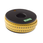 RS PRO Slide On Cable Markers, Black on Yellow, Pre-printed "3", 3.5 → 7mm Cable