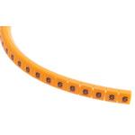 RS PRO Snap On Cable Markers, Black on Orange, Pre-printed "6", 3 → 3.4mm Cable