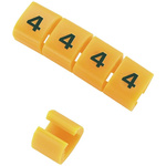 RS PRO Snap On Cable Markers, Black on Orange, Pre-printed "Y", 3 → 3.4mm Cable