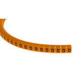 RS PRO Snap On Cable Markers, Black on Orange, Pre-printed "D", 4 → 5mm Cable