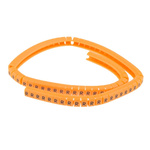 RS PRO Snap On Cable Markers, Black on Orange, Pre-printed "R", 4 → 5mm Cable