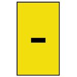 HellermannTyton HO85 Slide On Cable Markers, Black on Yellow, Pre-printed "-", 1.8 → 6.3mm Cable
