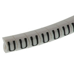 HellermannTyton Helagrip Slide On Cable Markers, Black on White, Pre-printed "U", 4 → 9mm Cable