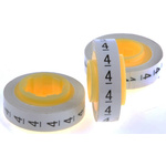 3M Adhesive Cable Markers, White, Pre-printed "4"