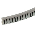 HellermannTyton Helagrip Slide On Cable Markers, Black on White, Pre-printed "U", 2 → 5mm Cable