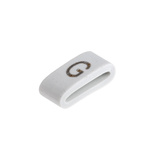 HellermannTyton HODS85 Slide On Cable Markers, Black on White, Pre-printed "G", 1.8 → 6.3mm Cable