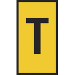 HellermannTyton HODS85 Slide On Cable Markers, Yellow, Pre-printed "T", 1.8 → 3.6mm Cable