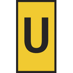 HellermannTyton HODS85 Slide On Cable Markers, Yellow, Pre-printed "U", 1.8 → 3.6mm Cable