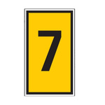 HellermannTyton WIC Snap On Clip On Cable Marker, Yellow, Pre-printed "7", 2 → 2.8mm Cable
