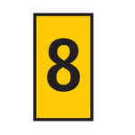 HellermannTyton WIC Snap On Clip On Cable Marker, Yellow, Pre-printed "8", 2 → 2.8mm Cable