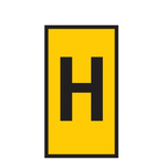 HellermannTyton WIC Snap On Clip On Cable Marker, Yellow, Pre-printed "H", 2.8 → 3.8mm Cable