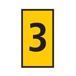 HellermannTyton WIC Snap On Clip On Cable Marker, Yellow, Pre-printed "3", 4.3 → 5.3mm Cable