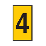 HellermannTyton WIC Snap On Clip On Cable Marker, Yellow, Pre-printed "4", 4.3 → 5.3mm Cable
