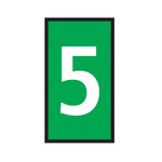 HellermannTyton WIC Snap On Clip On Cable Marker, Green, Pre-printed "5", 4.3 → 5.3mm Cable
