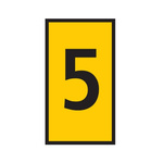 HellermannTyton WIC Snap On Clip On Cable Marker, Yellow, Pre-printed "5", 4.3 → 5.3mm Cable