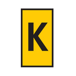 HellermannTyton WIC Snap On Clip On Cable Marker, Yellow, Pre-printed "K", 4.3 → 5.3mm Cable