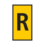 HellermannTyton WIC Snap On Clip On Cable Marker, Yellow, Pre-printed "R", 4.3 → 5.3mm Cable