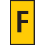HellermannTyton HODS50 Slide On Cable Marker, Black on Yellow, Pre-printed "F", 1.7 → 3.6mm Cable