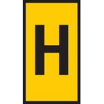HellermannTyton HODS50 Slide On Cable Marker, Black on Yellow, Pre-printed "H", 1.7 → 3.6mm Cable