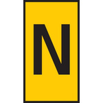 HellermannTyton HODS50 Slide On Cable Marker, Black on Yellow, Pre-printed "N", 1.7 → 3.6mm Cable