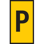 HellermannTyton HODS50 Slide On Cable Marker, Black on Yellow, Pre-printed "P", 1.7 → 3.6mm Cable