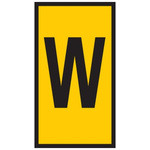 HellermannTyton HODS50 Slide On Cable Marker, Black on Yellow, Pre-printed "W", 1.7 → 3.6mm Cable