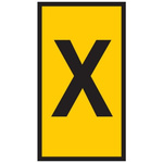 HellermannTyton HODS50 Slide On Cable Marker, Black on Yellow, Pre-printed "X", 1.7 → 3.6mm Cable