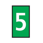HellermannTyton WIC0 Cable Markers, Green, Pre-printed "5", 2 → 2.8mm Cable