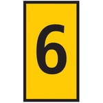 HellermannTyton WIC0 Cable Markers, Yellow, Pre-printed "6", 2 → 2.8mm Cable